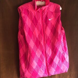 Nike  Hot Pink Diamond-Print Quilted Vest